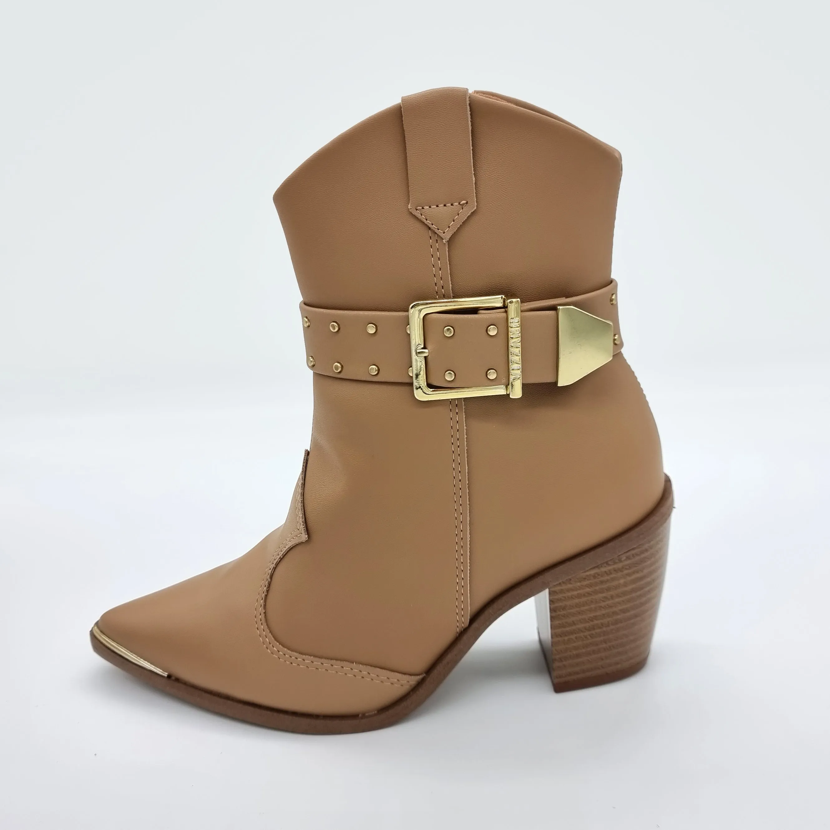 Vizzano 3070-110 Pointy Toe Ankle Boot in Tan Napa